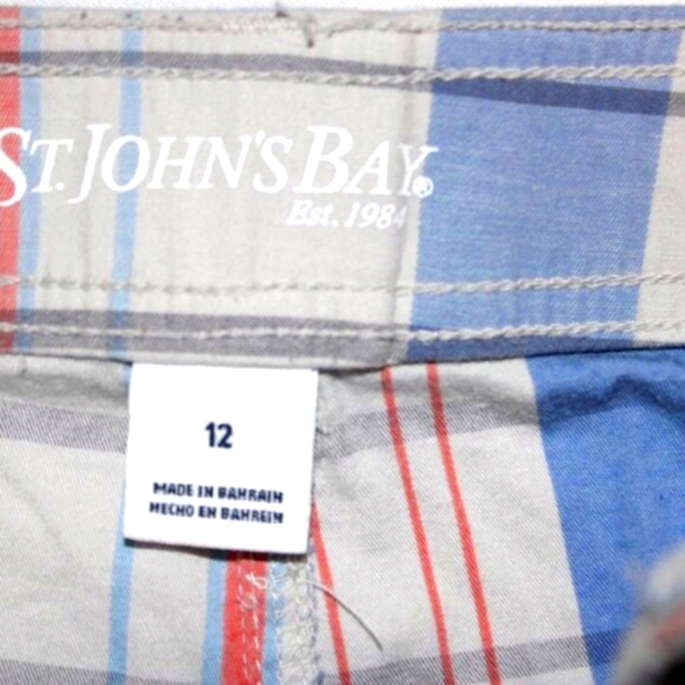St. John's Bay Plaid Bermuda Shorts 12 Pre-Owned Coastal Grandma Stretch Casual - Picture 7 of 7